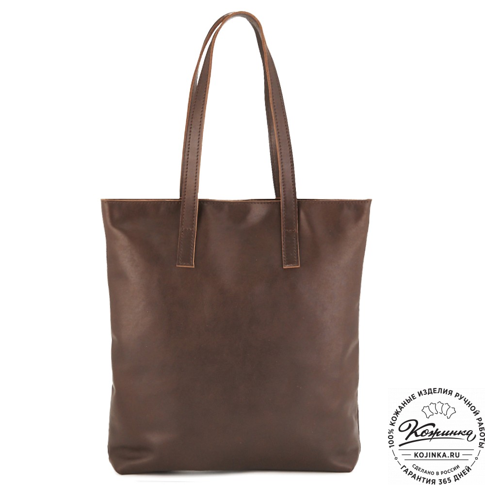 Женская кожаная сумка "Монреаль Нью" (коричневая гладкая кожа)